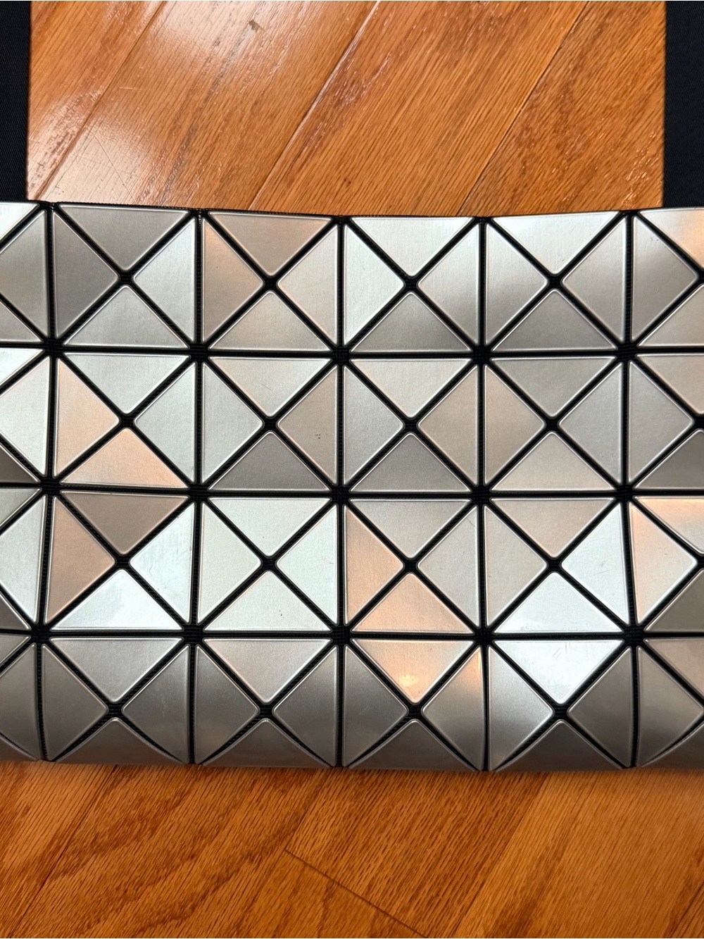 Bao Bao Geometric Metallic Silver Crossbody Bag